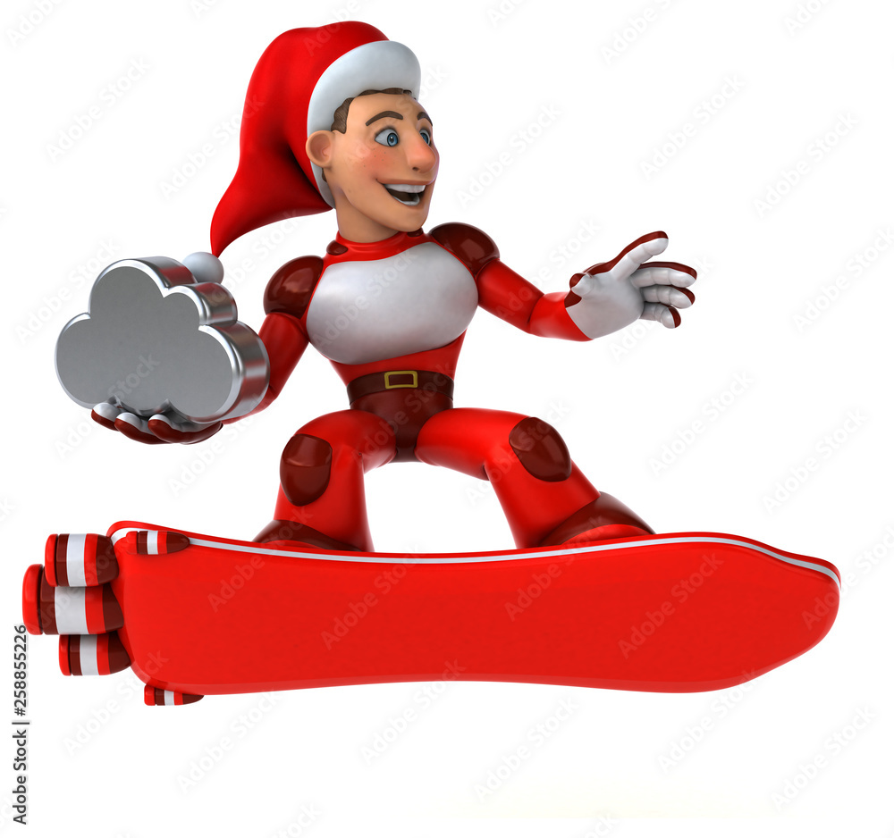 Fun Super Santa Claus - 3D Illustration Fun Super Santa Claus - 3D Illustration