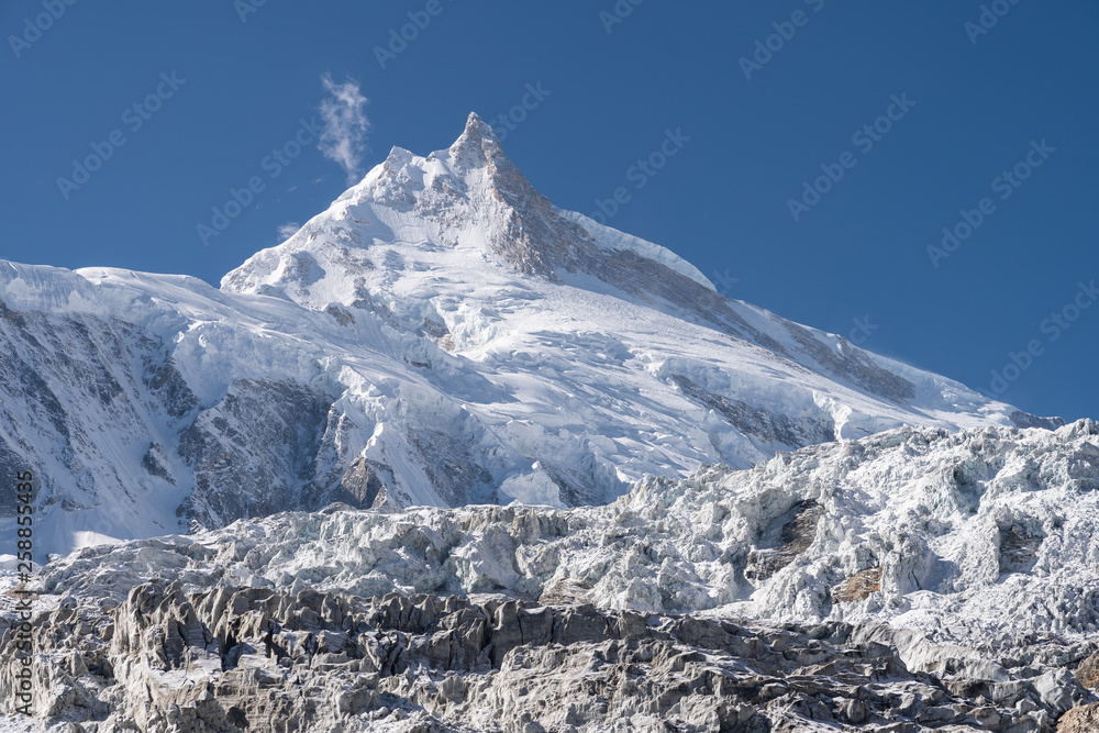 Manaslu mountain peak, eighth highest peak in the world, Himalayas mountain range, Nepal