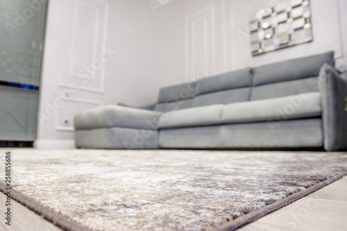 Modern house interior decor elements of the living room and segments of the luxury environment of an empty apartment