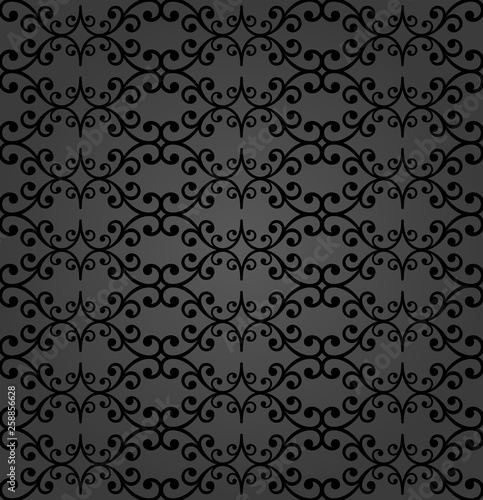 Classic seamless pattern. Damask orient dark ornament. Classic vintage background