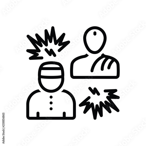 Black line icon for fundamentalists
