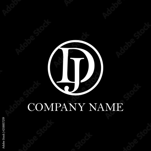 DJ initial logo Design, clean vector