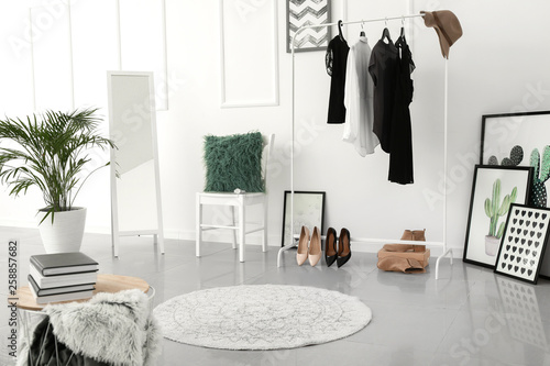Stylish interior of female ...