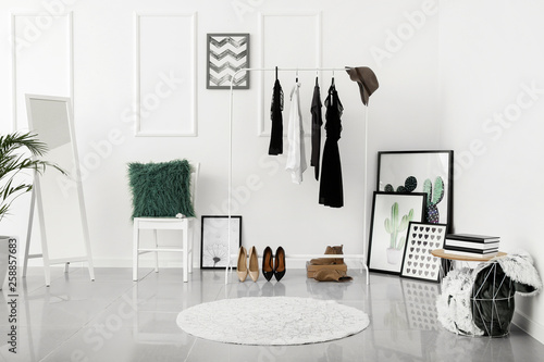 Stylish interior of female ...