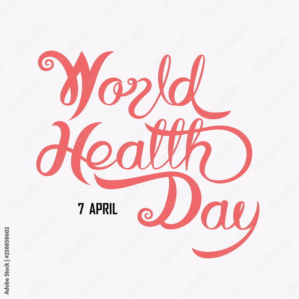 World Health Day Typographical Design Elements. 
