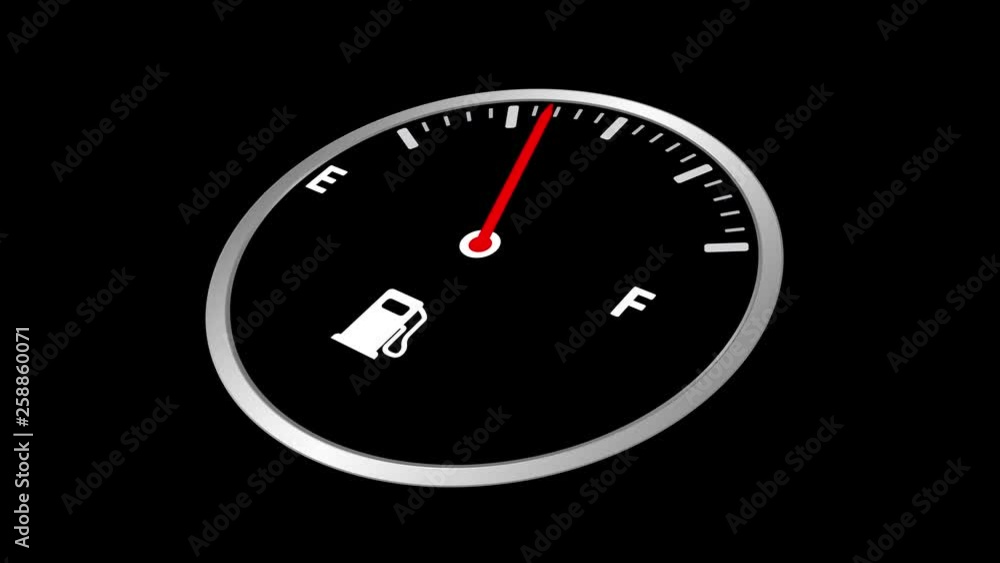 Animation Car Fuel Dashboard With Alpha Channel. 4K Animation Car Fuel Dashboard With Alpha Channel. 4K