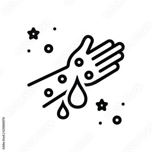 Black line icon for hemophilia disease 