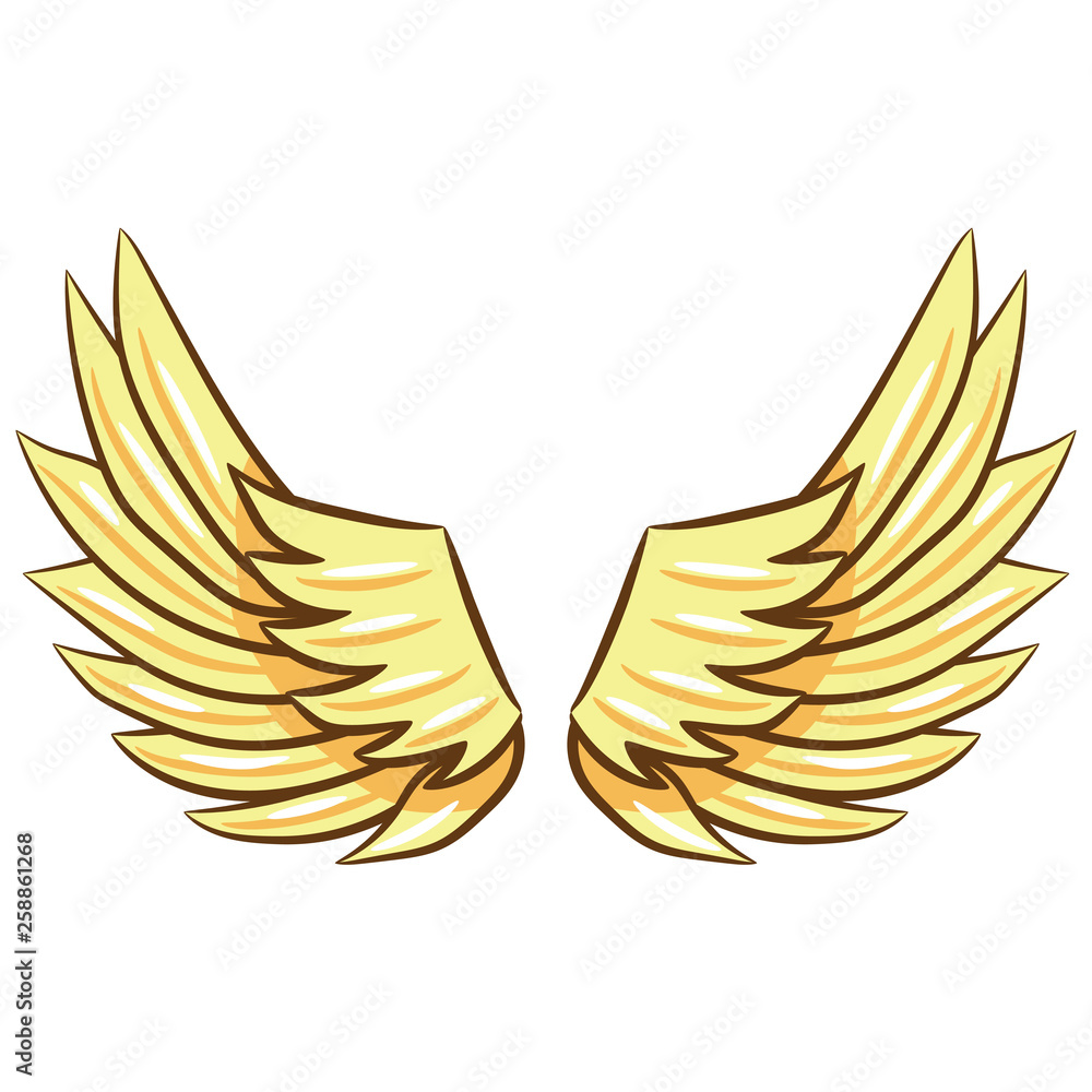 Angel wings cartoon clipart Stock Vector | Adobe Stock