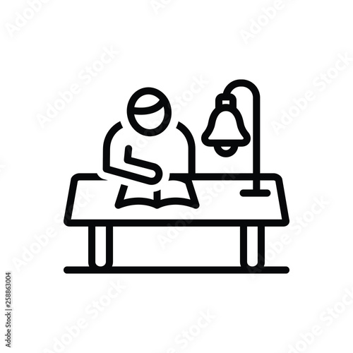 Black line icon for study perusal