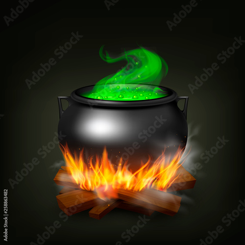 Witch Pot On Fire 