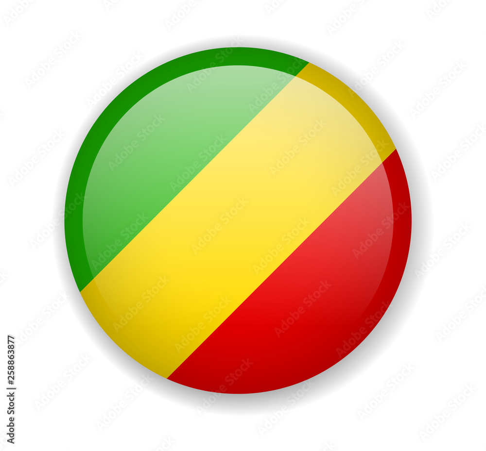 Fototapeta premium Congo flag round bright icon on a white background