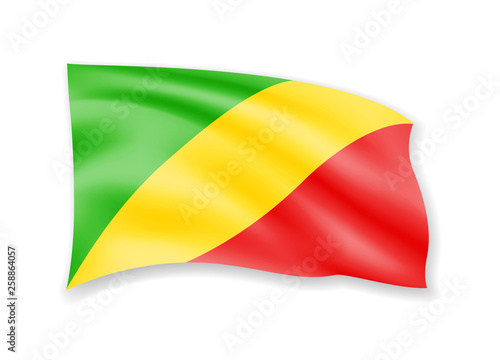 Free Download Waving Congo flag on white. Flag in the wind. - GFXLoad