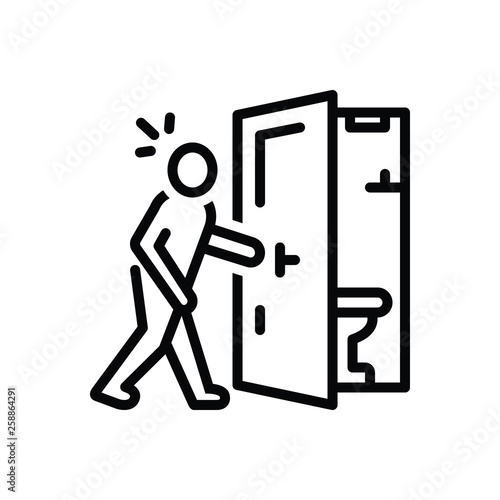 Black line icon for incontinence