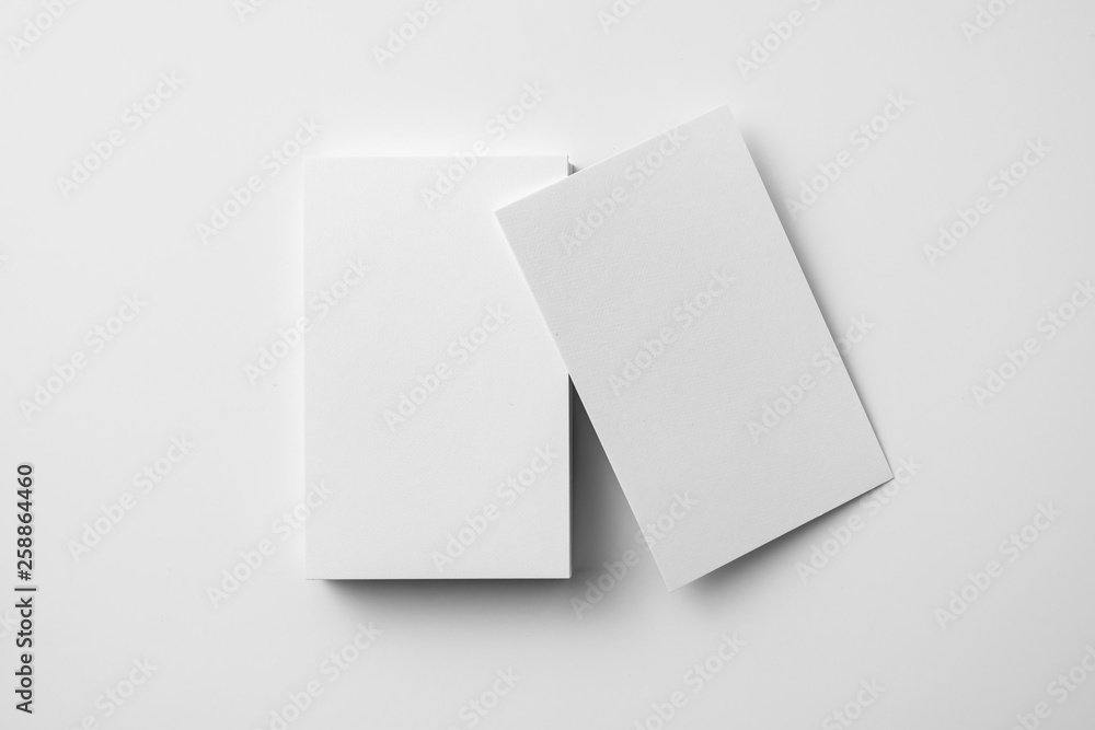 top view of 2 business card isolated on white top view of 2 business card isolated on white