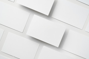 top view of business card isolated on white