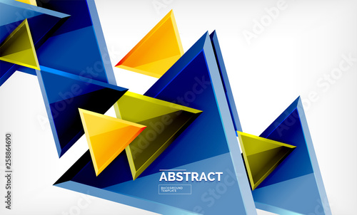 Free Download Tech futuristic geometric 3d shapes, minimal abstract background - GFXLoad
