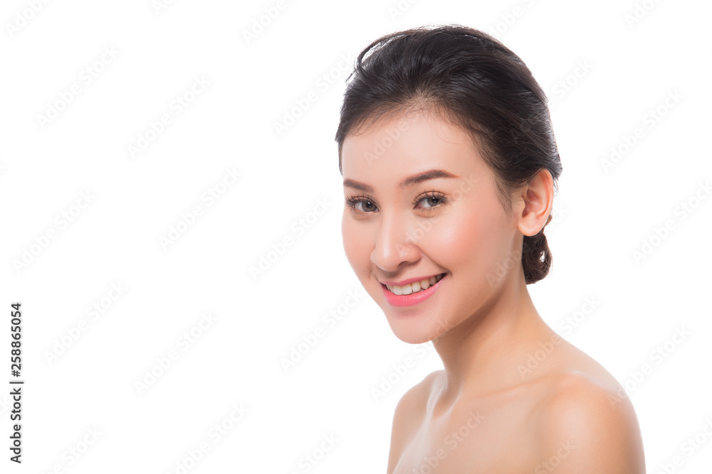 Beautiful smiling woman with clean skin, natural make-up Beautiful smiling woman with clean skin, natural make-up