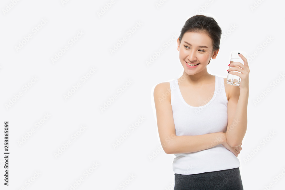 woman drinking from a glass of water. Health care concept photo woman drinking from a glass of water. Health care concept photo