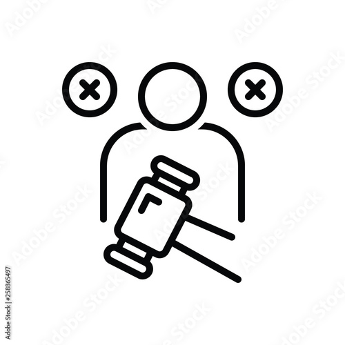 Black line icon for impeachment blame
