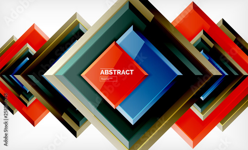 Geometric abstract background, modern square design
