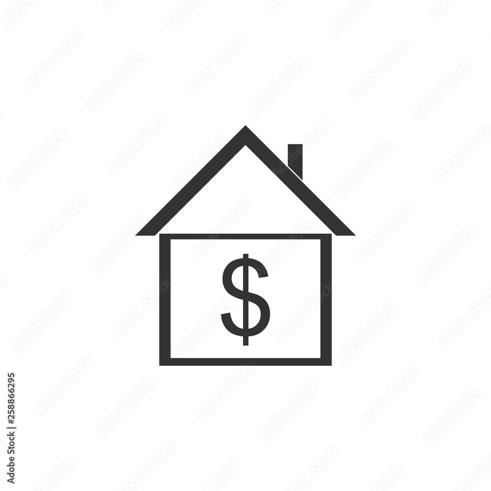 House with dollar icon isolated. Home and money. Real estate concept. Flat design. Vector Illustration House with dollar icon isolated. Home and money. Real estate concept. Flat design. Vector Illustration