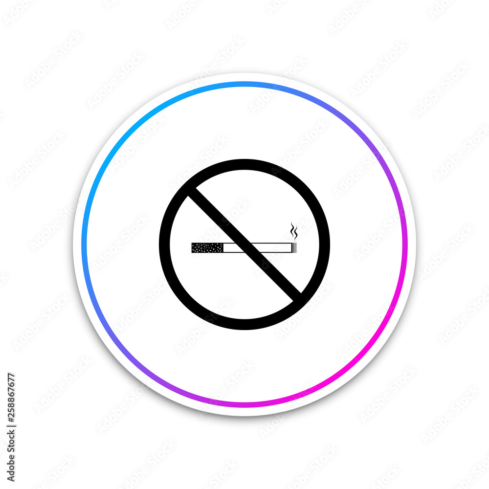 No Smoking sign isolated on white background. Cigarette symbol. Circle white button. Vector Illustration No Smoking sign isolated on white background. Cigarette symbol. Circle white button. Vector Illustration