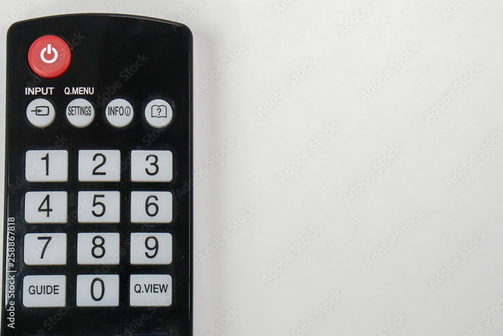 isolated close up remote control for smart TV isolated close up remote control for smart TV