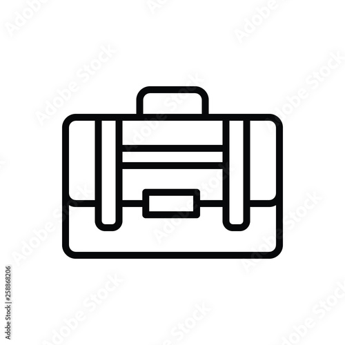 Black line icon for suitcase portmanteau
