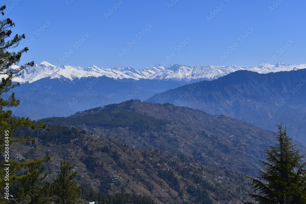 snow peaks of  HImalaya range , view from shimla 