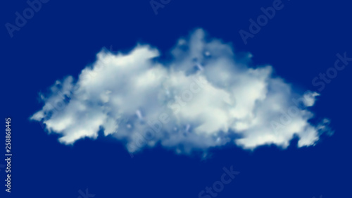 White clouds. Isolated on blue background. Vector.
