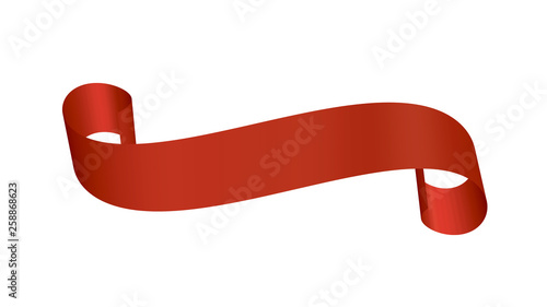 Curled ribbon. 3d Vector il...