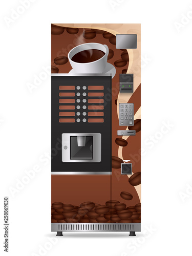 Coffee Vending Machine Realistic Icon