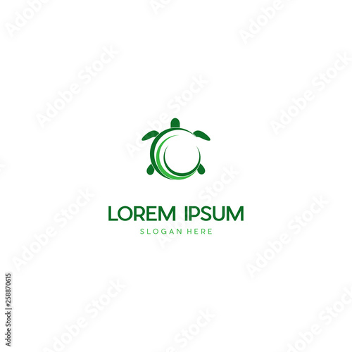 Turtle Ocean Animal Underwater Illustration Creative Vector Logo