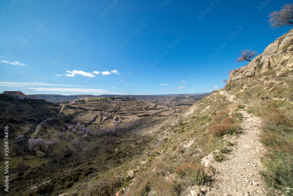 Path through the mountain next to the town of Morella Path through the mountain next to the town of Morella