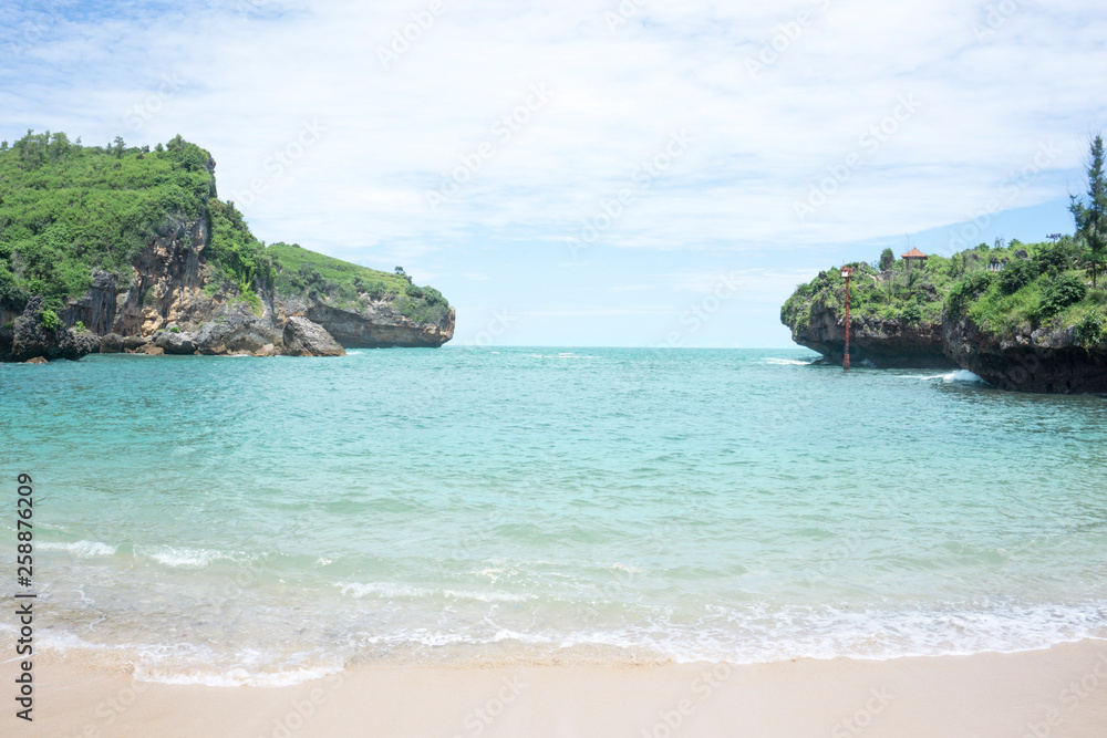 Untouched tropical beach in java Untouched tropical beach in java