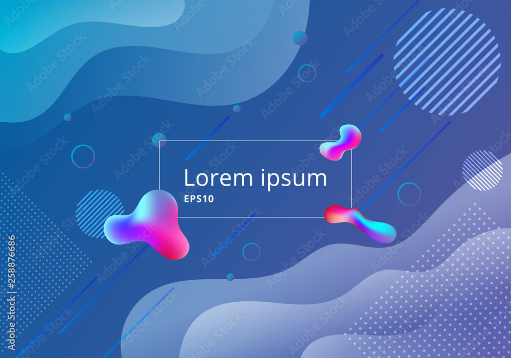 Fluid style gradient geometric shapes composition vibrant color elements blue tone background. Liquid color dynamic shape design. Fluid style gradient geometric shapes composition vibrant color elements blue tone background. Liquid color dynamic shape design.