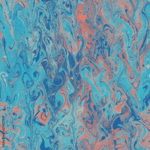 Turquoise Orange Seamless m...