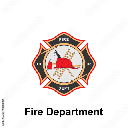 Fire Department, 1993 icon. Element of color fire department sign icon. Premium quality graphic design icon. Signs and symbols collection icon for websites