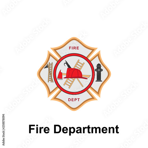 Fire Department icon. Element of color fire department sign icon. Premium quality graphic design icon. Signs and symbols collection icon for websites
