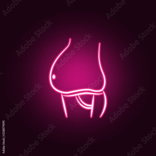 fat belly neon icon. Elements of antiaging set. Simple icon for websites, web design, mobile app, info graphics