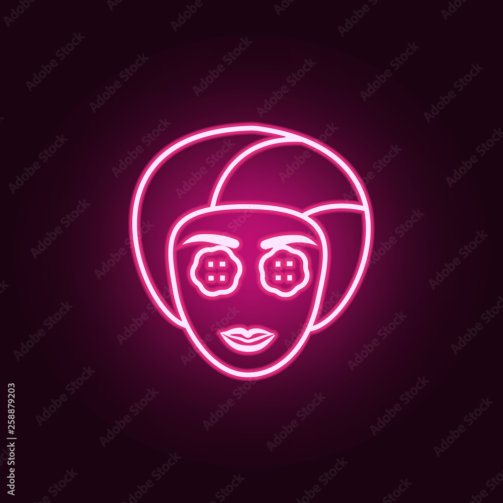 cosmetic face mask neon icon. Elements of antiaging set. Simple icon for websites, web design, mobile app, info graphics cosmetic face mask neon icon. Elements of antiaging set. Simple icon for websites, web design, mobile app, info graphics