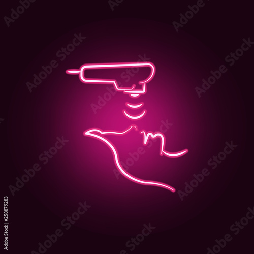 face brashing neon icon. Elements of antiaging set. Simple icon for websites, web design, mobile app, info graphics