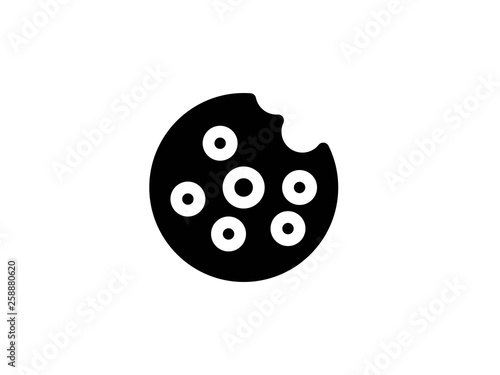 cookie glyph vector icon