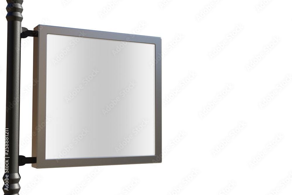 3D rendering of blank billboard (empty advertisement) isolated on white