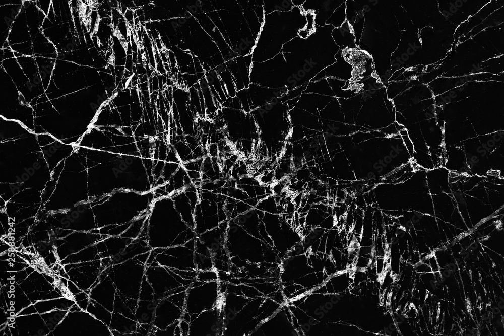 black with white marble texture for background