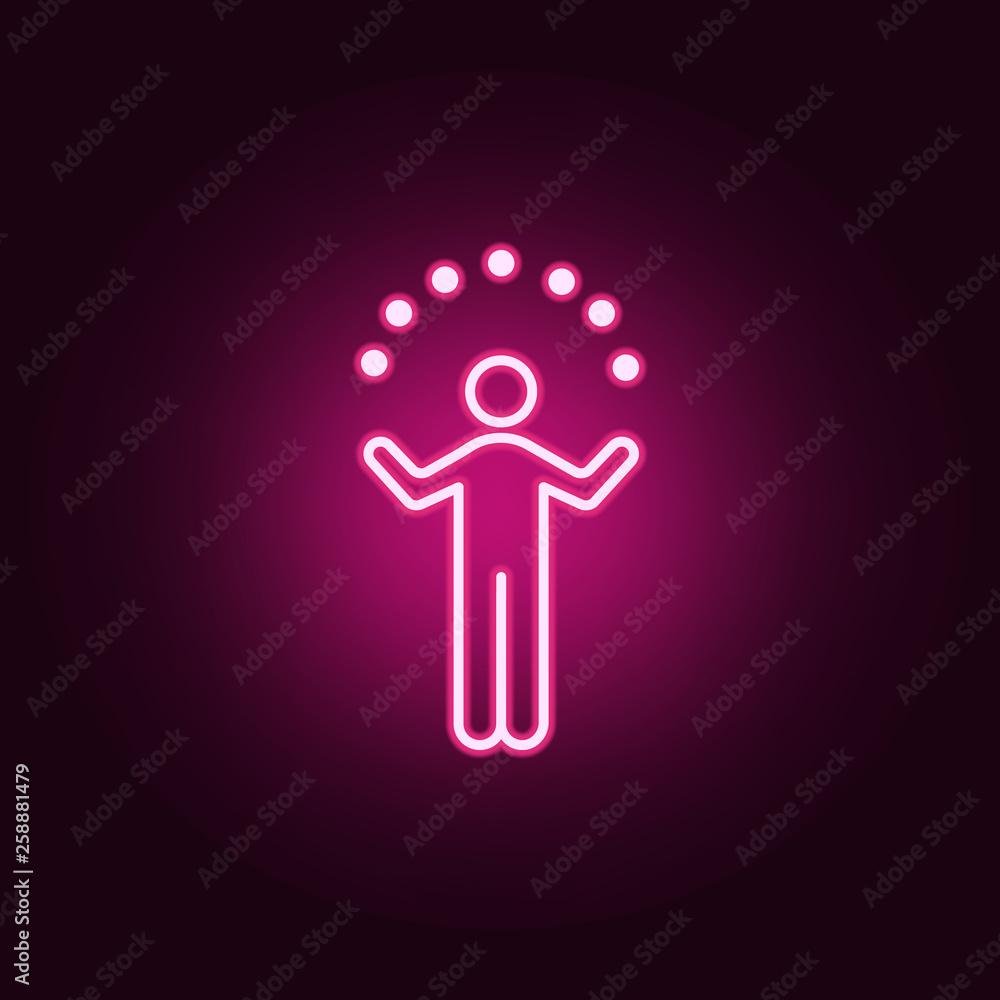 Obraz premium acrobat neon icon. Elements of conceptual figures set. Simple icon for websites, web design, mobile app, info graphics