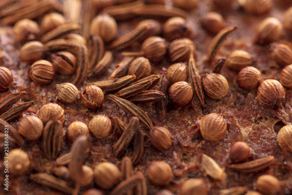 Sesame rye bread as a background Sesame rye bread as a background
