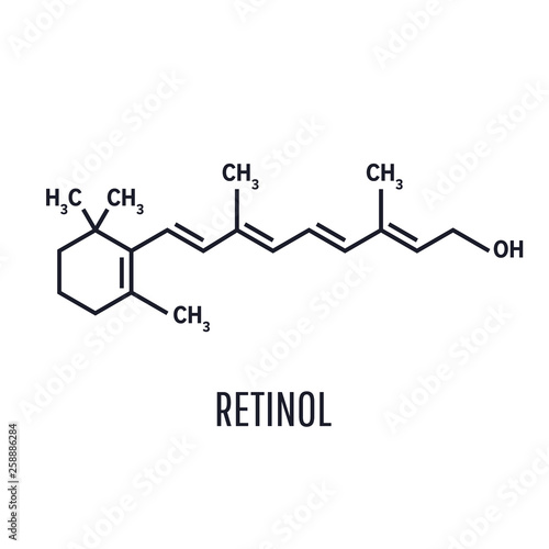 Retinol, vitamin A. Essential for vision and bone growth, healthy skin and hair