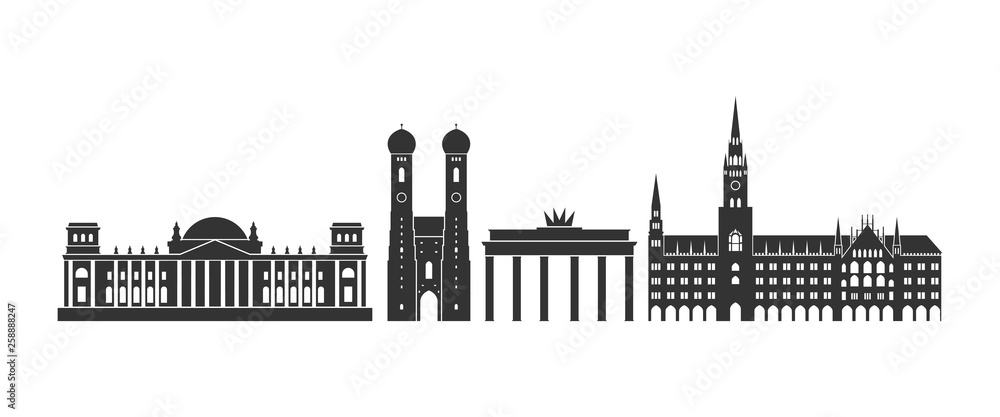 Germany logo. Isolated German architecture on white background