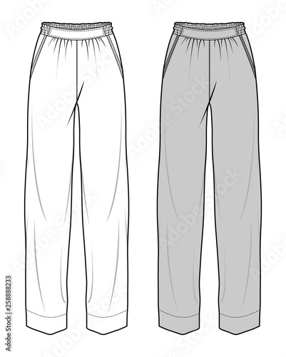 PANTS fashion flat sketch template